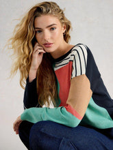Load image into Gallery viewer, White Stuff 445393 Olive abstract jumper