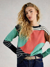 Load image into Gallery viewer, White Stuff 445393 Olive abstract jumper