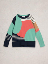 Load image into Gallery viewer, White Stuff 445393 Olive abstract jumper