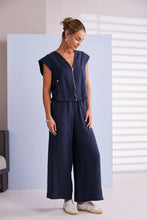 Load image into Gallery viewer, Naya Npa26284 Short zip v neck top
