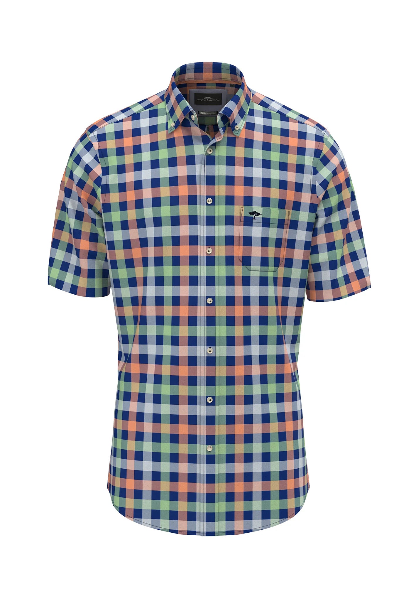 Fynch-Hatton 1503 8321 Check shirts sunny orange