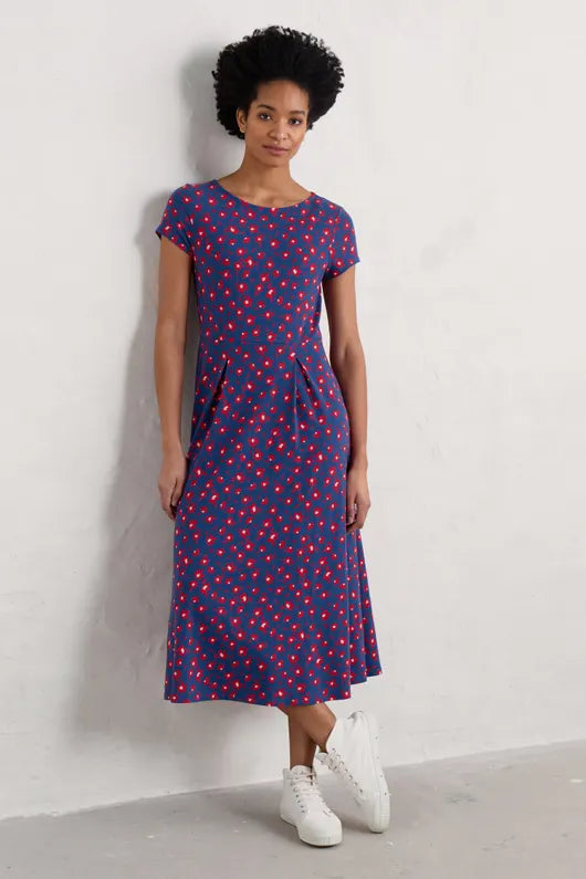 Seasalt B-Wm22297-32257 Chapelle Dress Looping Floral Dark Voyage