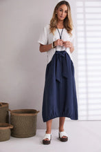 Load image into Gallery viewer, Naya Npa26127 Round neck contrast colour dress with tie belt
