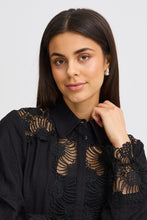 Load image into Gallery viewer, Fransa 20615029 frdentelle black blouse long sleeve top
