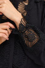 Load image into Gallery viewer, Fransa 20615029 frdentelle black blouse long sleeve top
