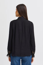 Load image into Gallery viewer, Fransa 20615029 frdentelle black blouse long sleeve top
