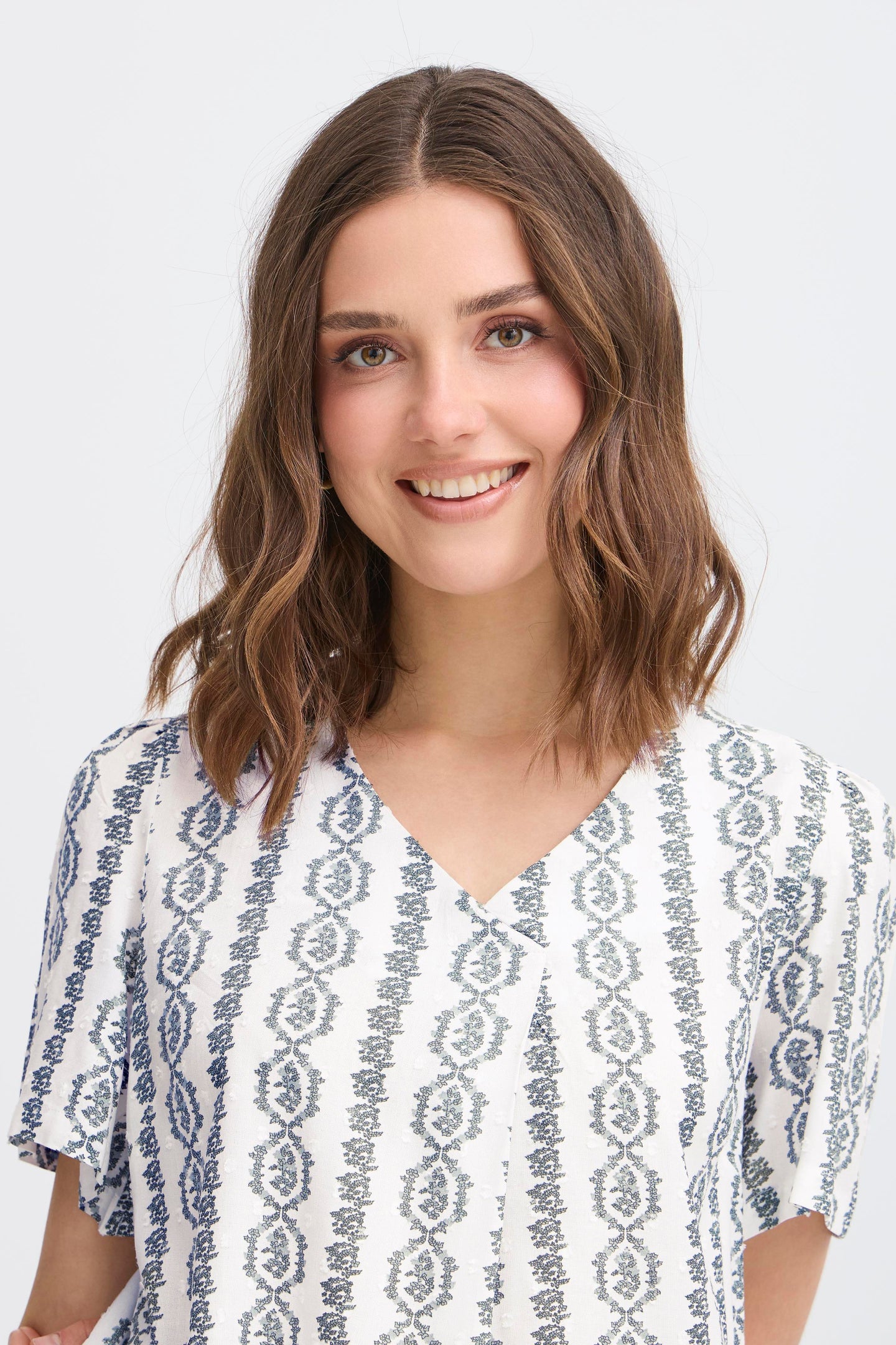 Fransa 20616299 FRSOPHIA BLOUSE BLUE PRINT