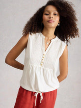 Load image into Gallery viewer, White Stuff 445482 PEONY SLEEVELESS SHIRT

