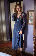 Load image into Gallery viewer, Hope And Ivy 9155 ROSETTE V-NECK LONG SLEEVE DRESS
