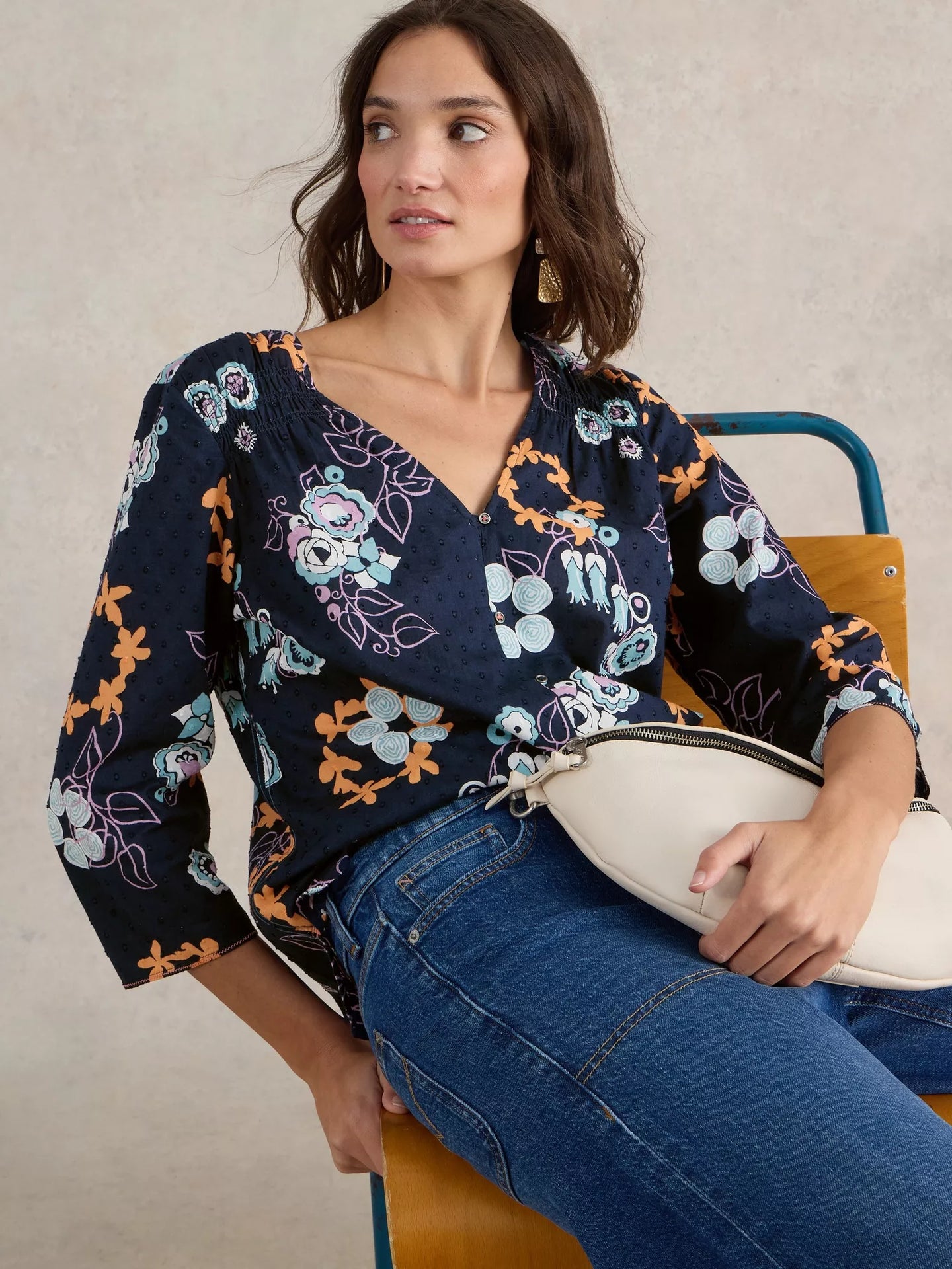 White Stuff 441440 Rae Organic cotton top