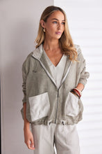 Load image into Gallery viewer, Naya Npa26125 Mesh hooded top with drawstring and contrast pockets
