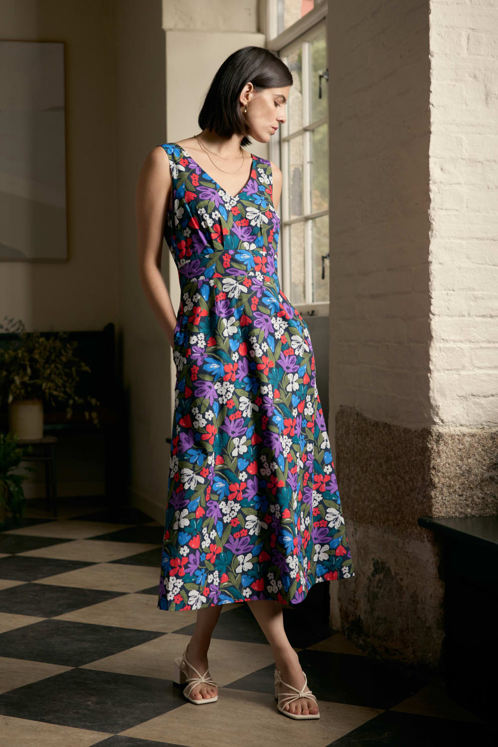 Seasalt B-Wm33856-35397 Sky Beyond Dress Crayon Floral Maritime