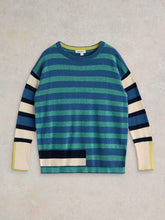 Load image into Gallery viewer, White Stuff 443032 OLIVE STRIPE JUMPER
