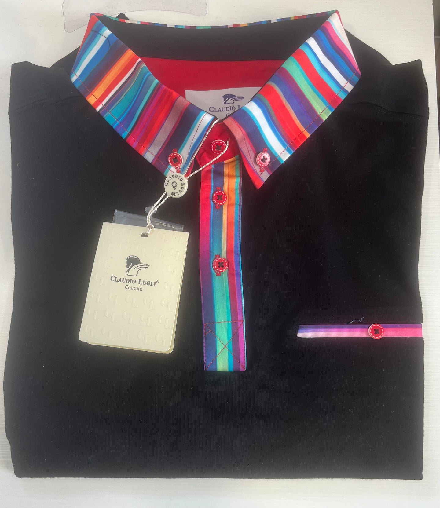 Claudio Lugli Cl7096 POLO WITH STRIPE TRIM