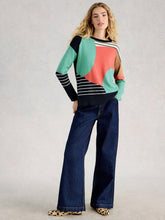 Load image into Gallery viewer, White Stuff 445393 Olive abstract jumper
