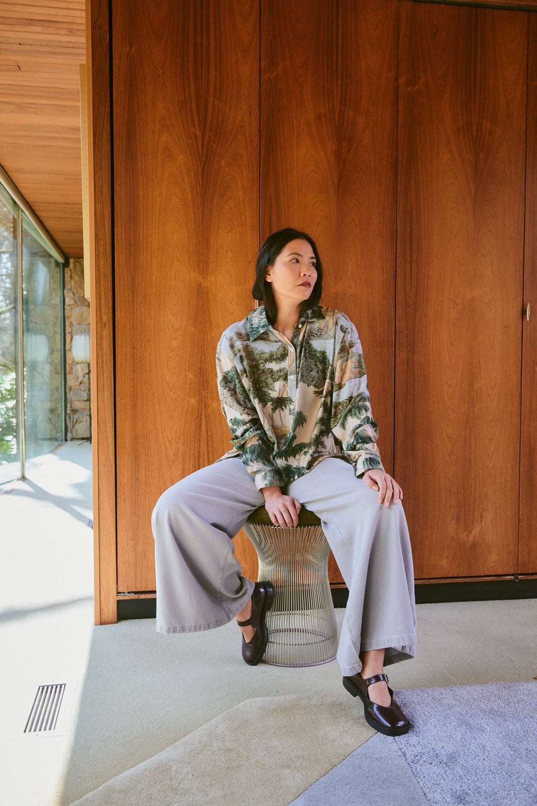 One Hundred Stars Ovsrvtnat RIVERS & TREES OVERSIZED SHIRT