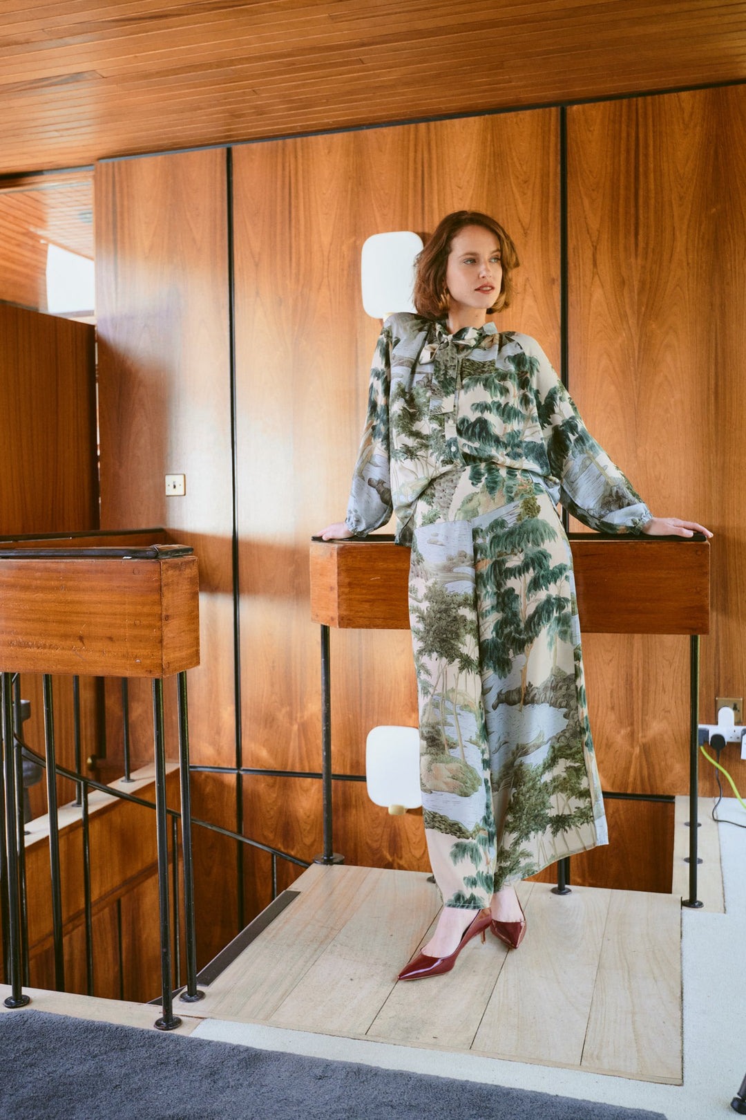 One Hundred Stars Ppcrvtnat RIVERS & TREES PALAZZO PANTS