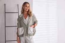 Load image into Gallery viewer, Naya Npa26125 Mesh hooded top with drawstring and contrast pockets

