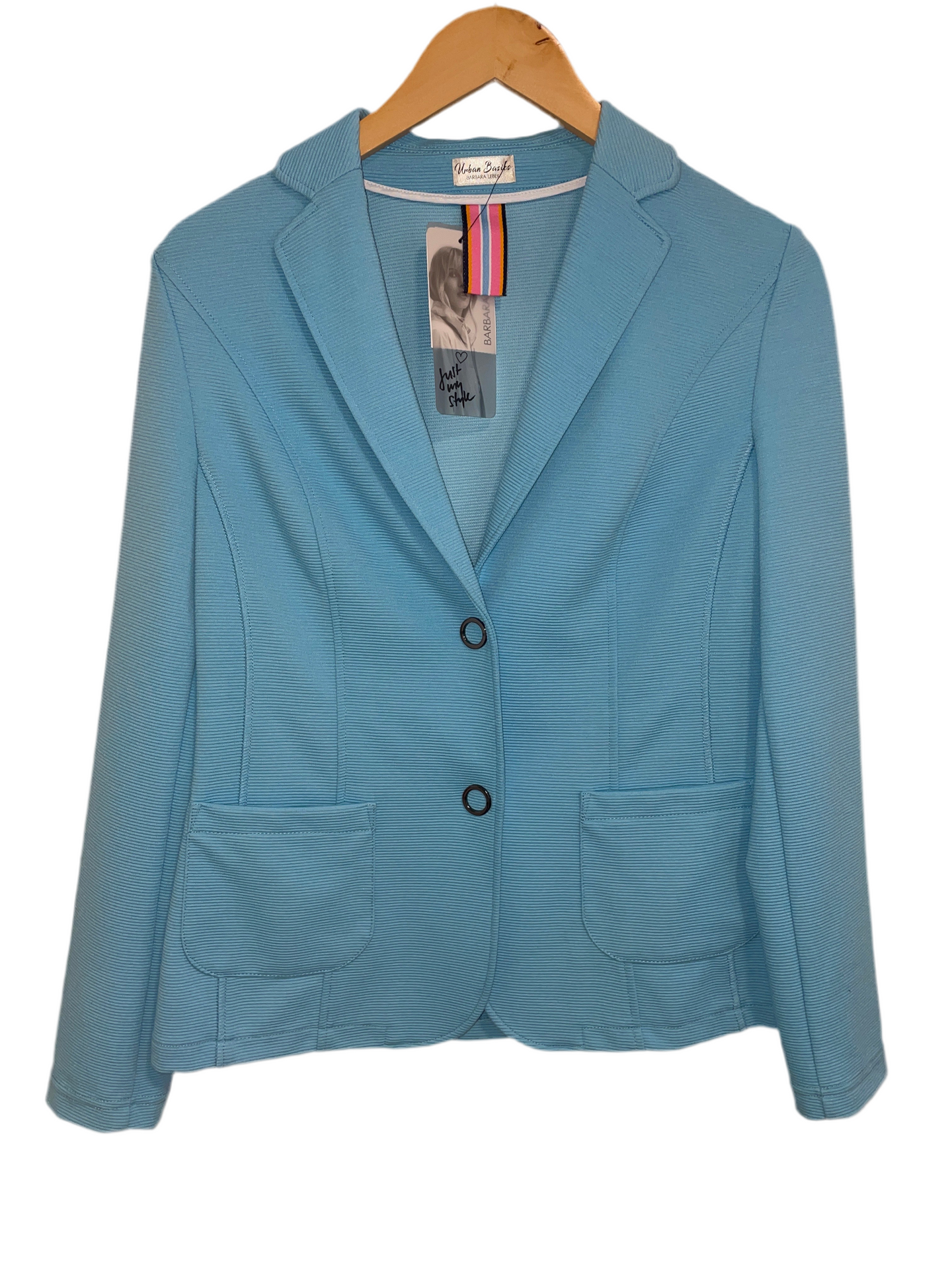 Barbara Lebek Urban Basics 65160042 aqua ribbed BLAZER turquoise