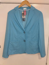 Load image into Gallery viewer, Barbara Lebek Urban Basics 65160042 aqua ribbed BLAZER turquoise
