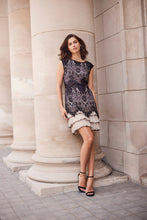 Load image into Gallery viewer, Frank Lyman Dress by Lyman 189328 Nude and black lace frill
