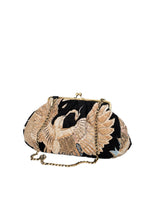 Load image into Gallery viewer, One Hundred Stars Vclcrablk QUILTED VELVET KISS LOCK BAG CRANE BLACK

