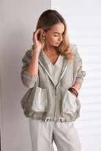 Load image into Gallery viewer, Naya Npa26125 Mesh hooded top with drawstring and contrast pockets
