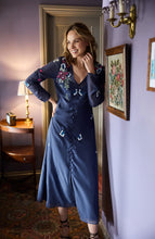 Load image into Gallery viewer, Hope And Ivy 9155 ROSETTE V-NECK LONG SLEEVE DRESS
