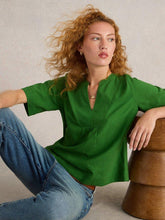 Load image into Gallery viewer, White Stuff 442784 ASH LINEN BLEND TOP
