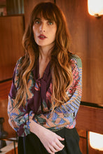 Load image into Gallery viewer, One Hundred Stars Tpbcraplu CRANE PLUM PUSSY BOW BLOUSE
