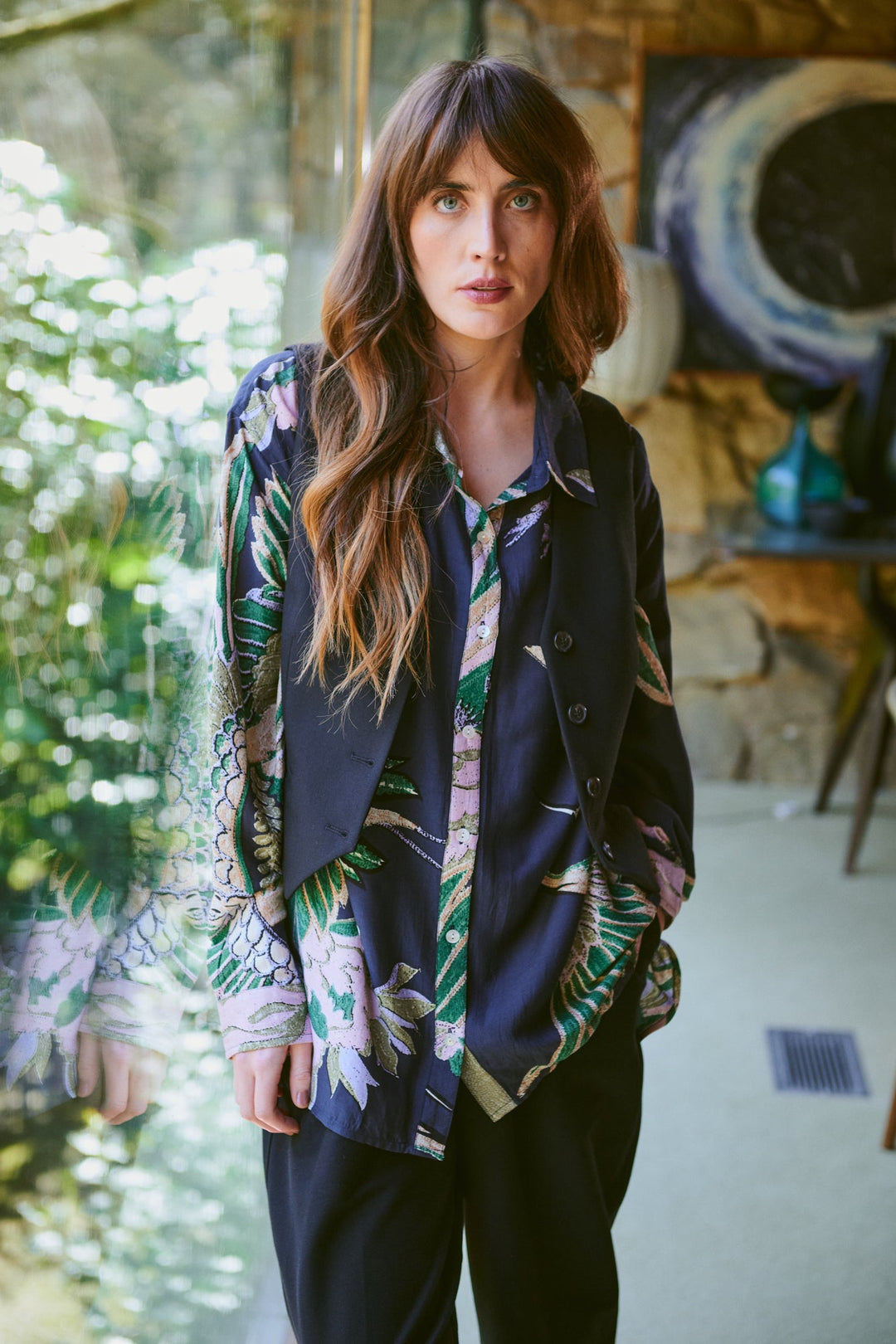 One Hundred Stars Ovscraeml CRANE EMERALD OVERSIZED SHIRT