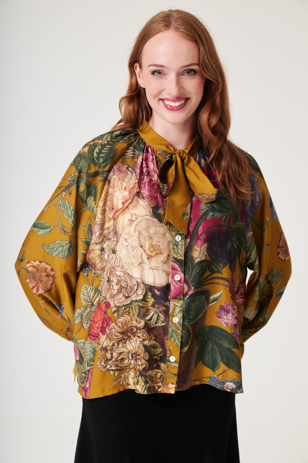 One Hundred Stars Tpbprigol PRIMULA GOLD PUSSY BOW BLOUSE