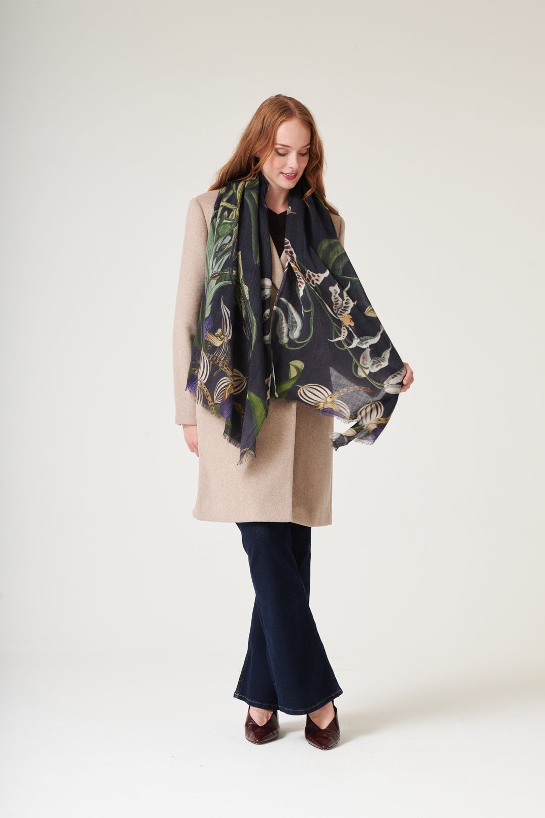 One Hundred Stars Scarorcblk ORCHID BLACK SCARF