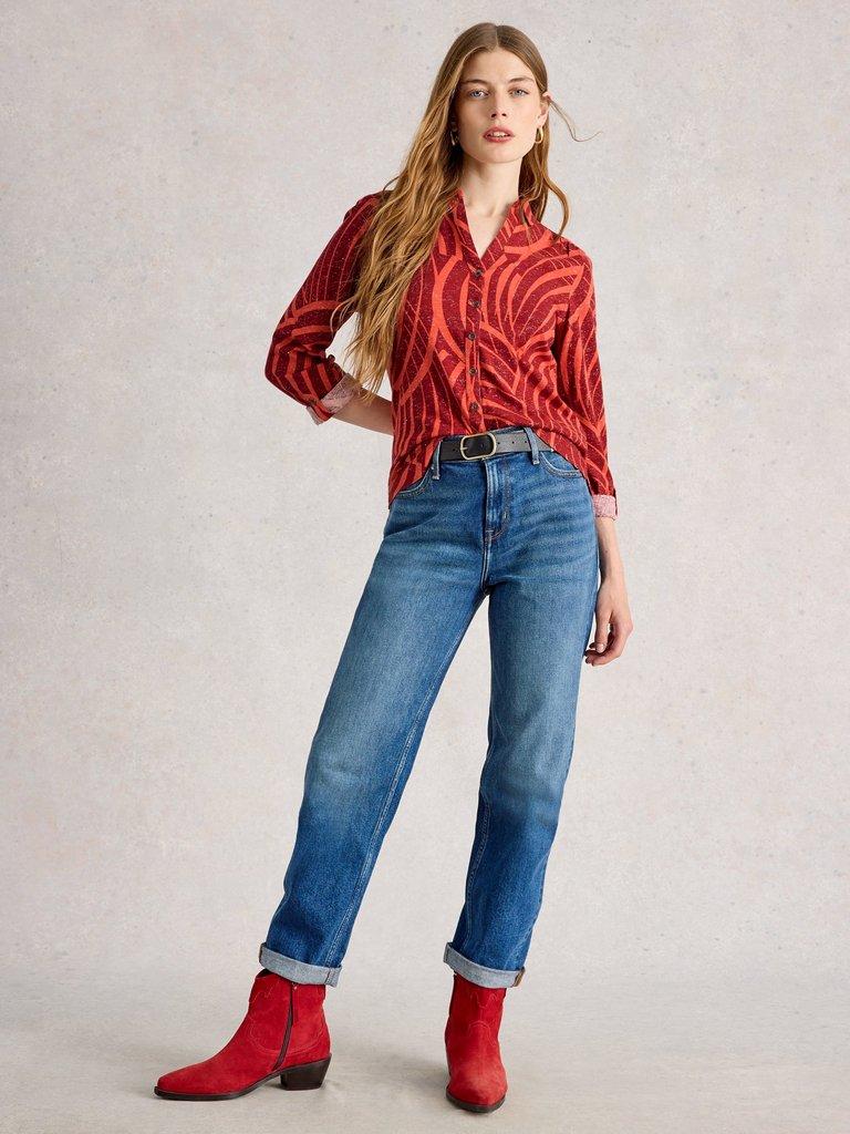 White Stuff 444663 ANNIE PRINTED SPARKLE SHIRT