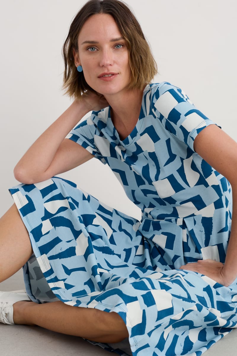 Seasalt B-Wm32710-35374 S/S Veronica Dress Torn Shapes Sailor