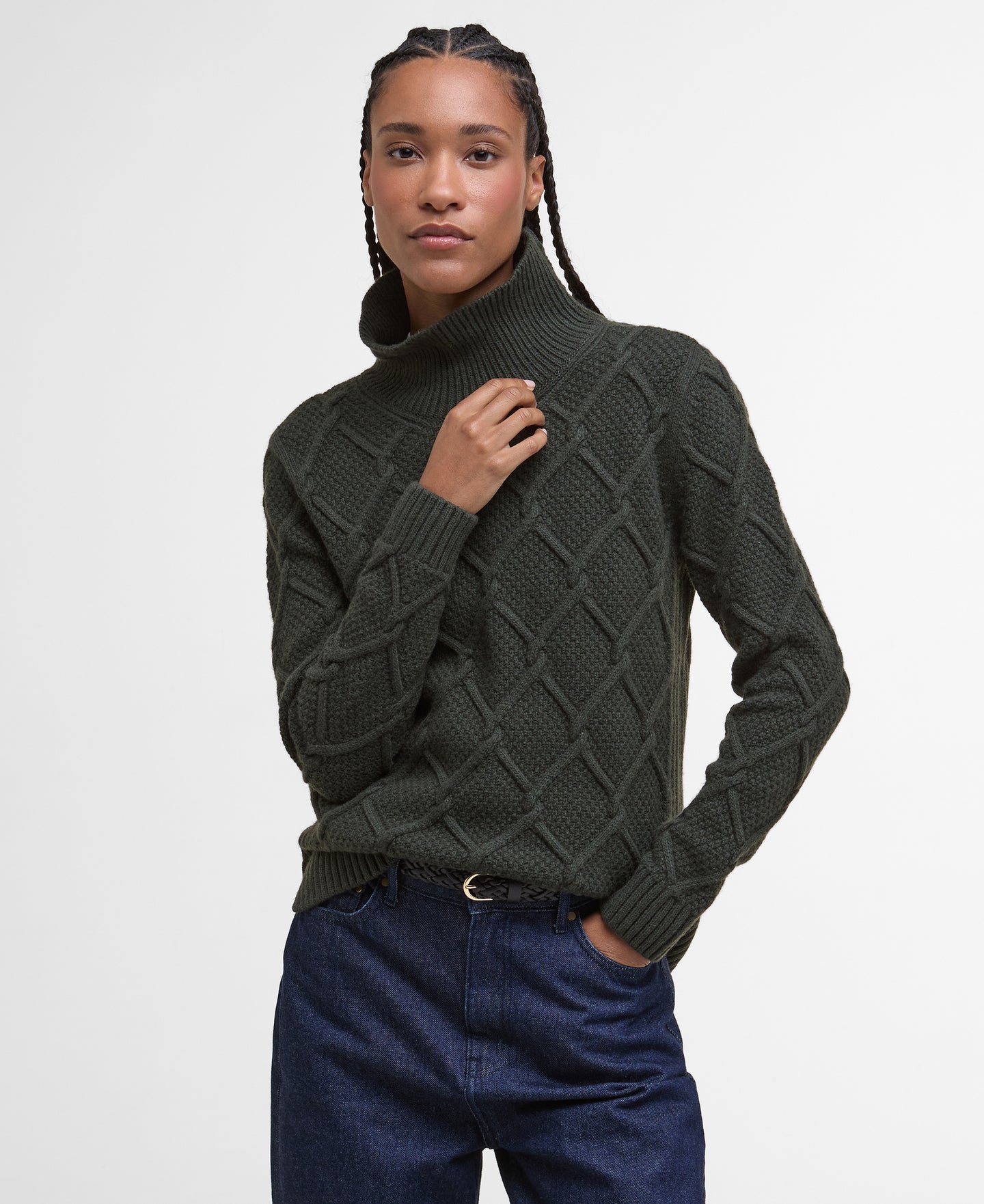 Barbour Lkn1170ol51 Barbour Burne Roll  Olive