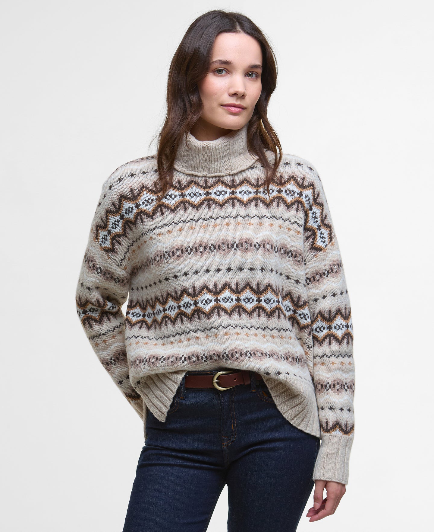 Barbour Lkn1560gy15 Barbour Helen Knit     Birch M