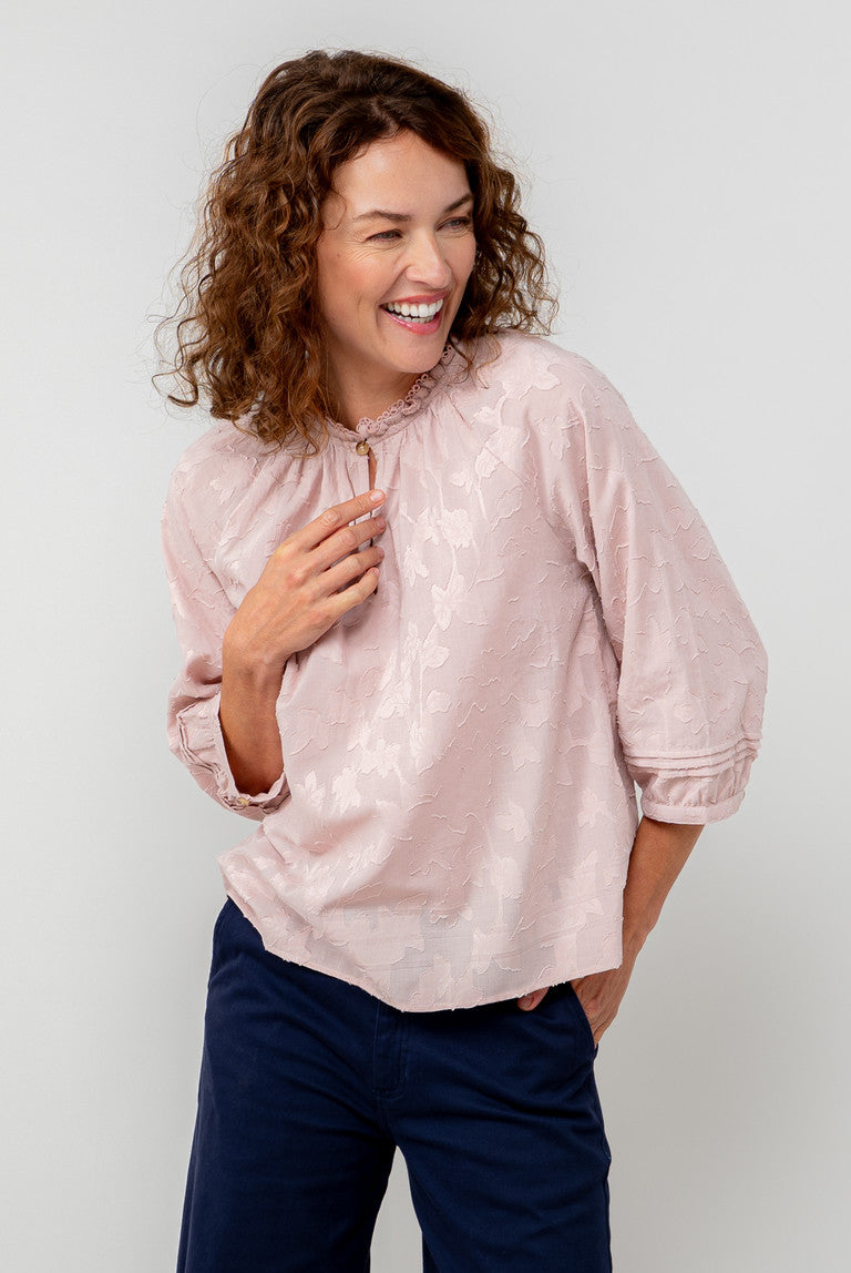 Lily & Me Lm25018sp Jaquard cotton blouse