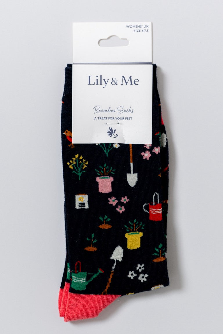 Lily & Me Lm25164n Spring gardening bamboo socks