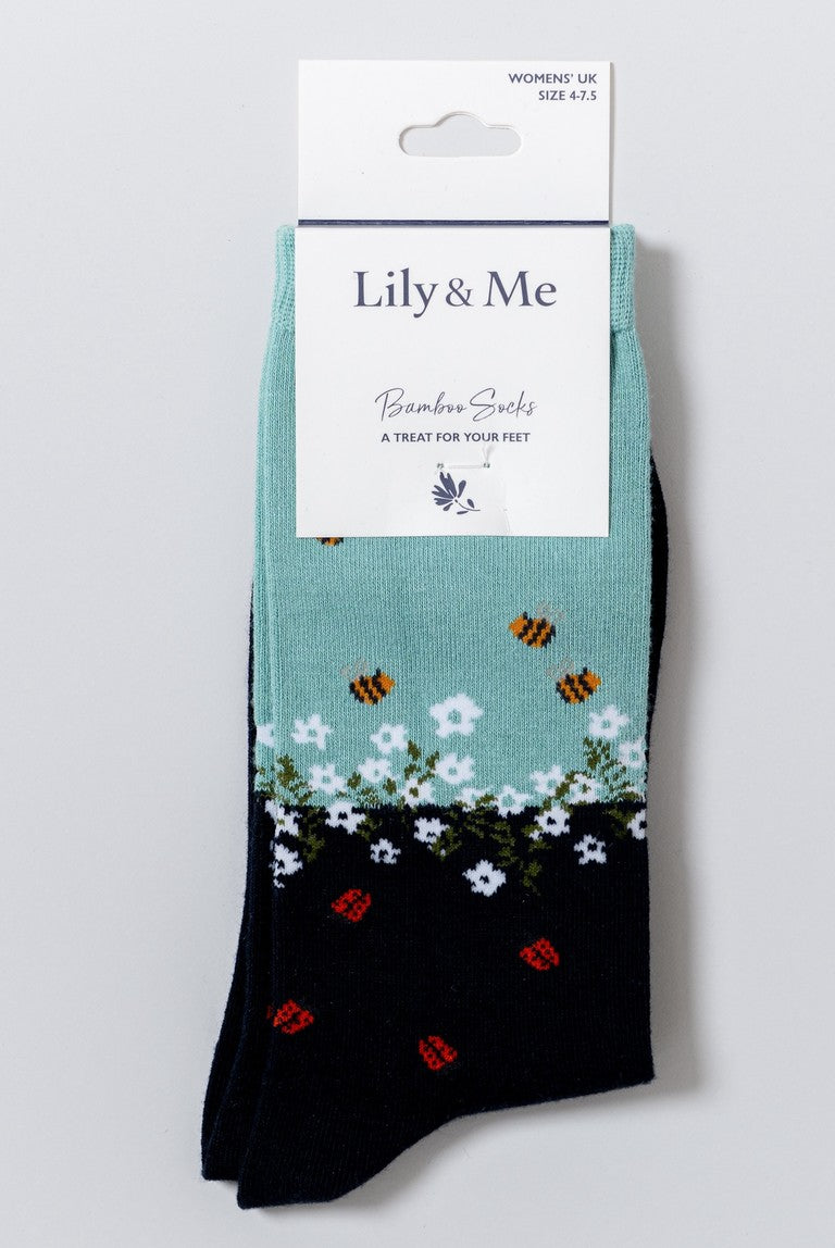 Lily & Me Lm25166on Hedgerow bamboo socks