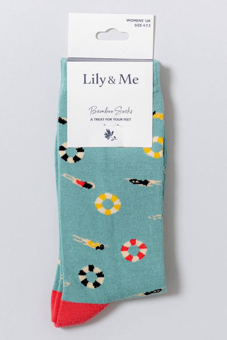 Lily & Me Lm25169on Pool swimmers bamboo socks