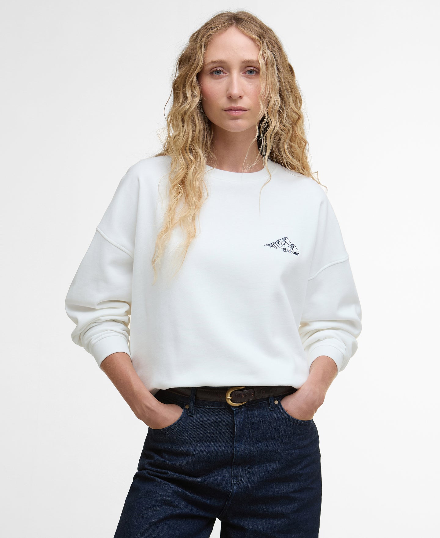 Barbour Lol0644wh71 Barbour Harper Sweat   Cloud