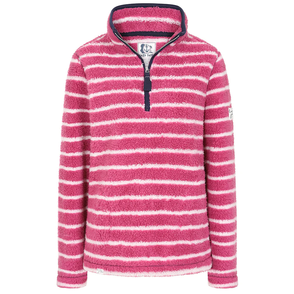 Lazy Jacks Lj86s 1/4 ZIP STRIPED SNUG SWEATSHIRT