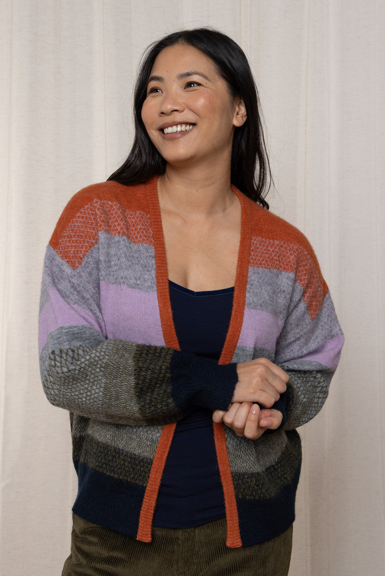 Lily & Me Lm24577 Nancy colour Block Cardigan