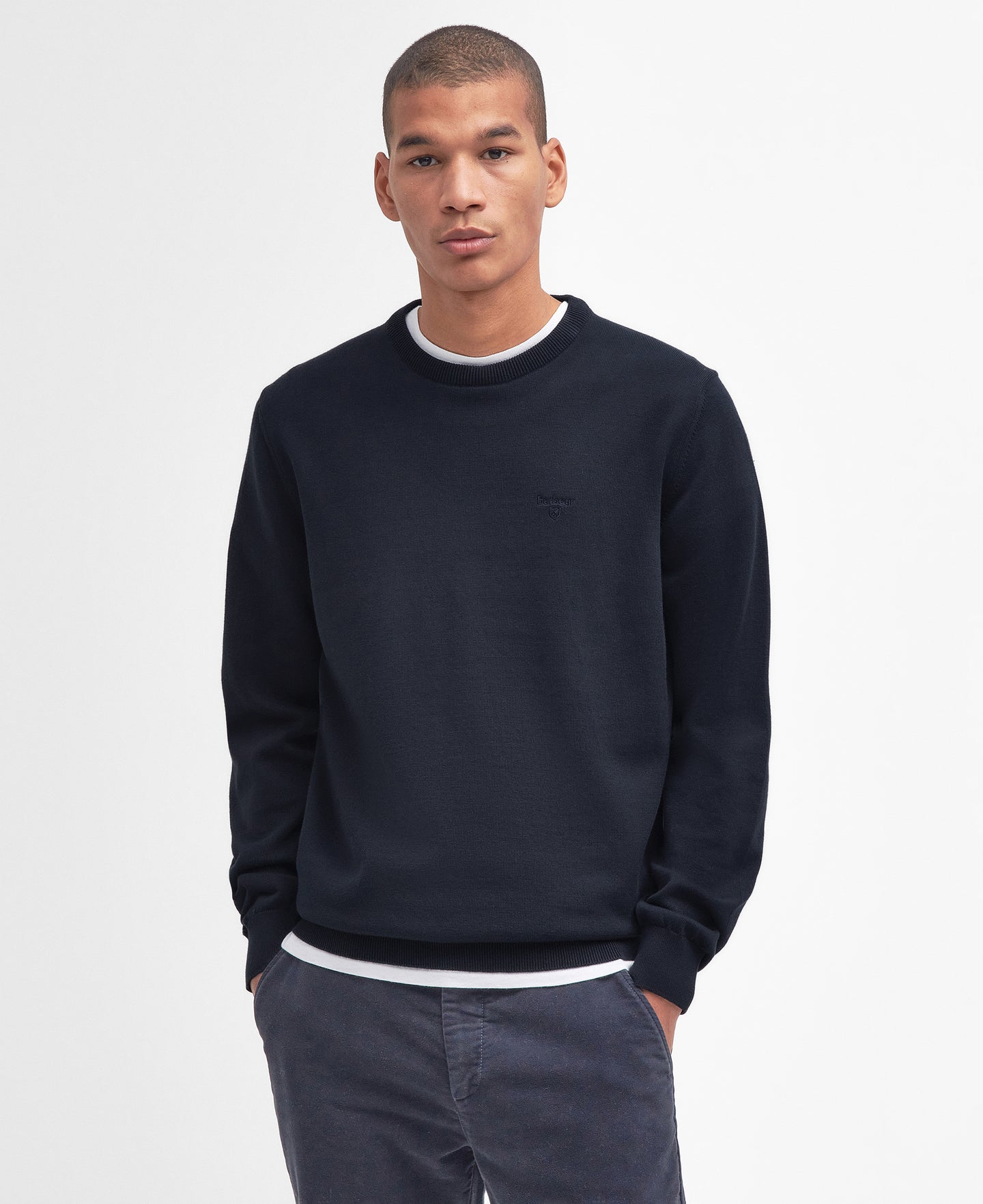 Barbour Mkn0932ny91 Barbour Pima Crew      Navy