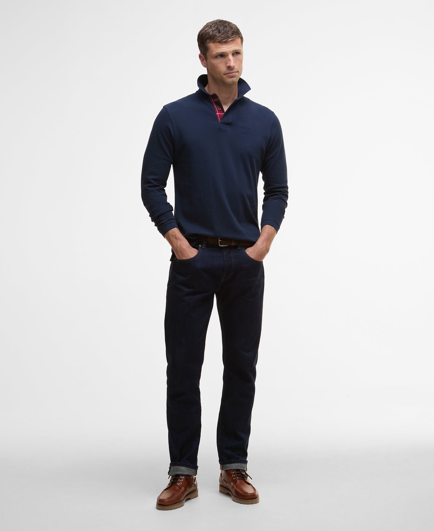 Barbour Mml0705ny36 Barbour Ess ls Polo Navy/winte