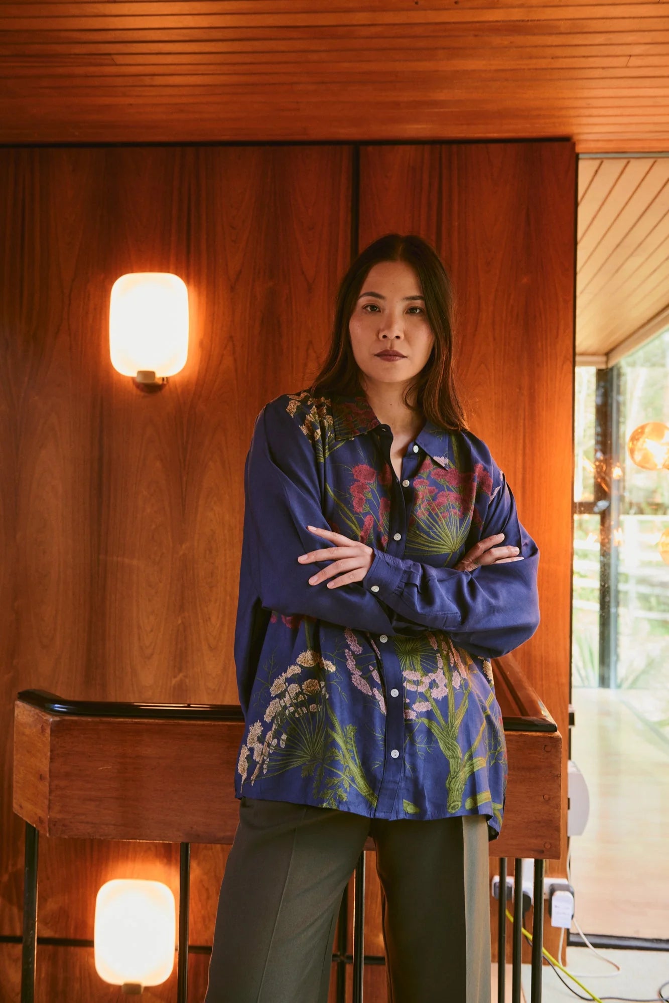 One Hundred Stars Ovsparnav PARSLEY SEED NAVY OVERSIZED SHIRT