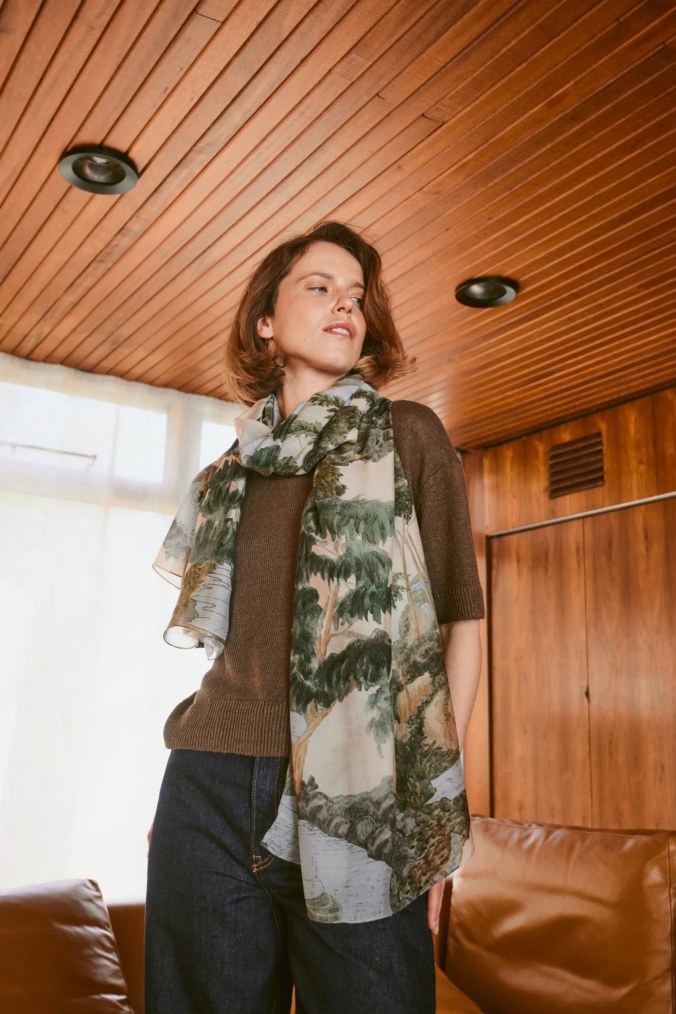 One Hundred Stars Scarvtnat RIVERS AND TREES NATURAL SCARF