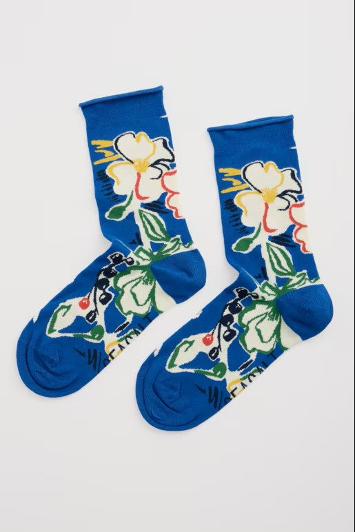 Seasalt B-Ac17165-34761 Women's Bamboo Arty Socks Painters Garden Ink