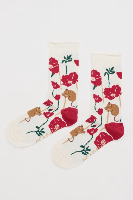 Seasalt B-Ac17165-34800 Women's Bamboo Arty Socks Gathered Grasses Chalk